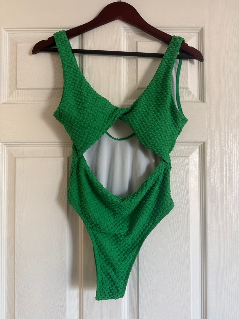 Green One Piece Cutout Swimsuit